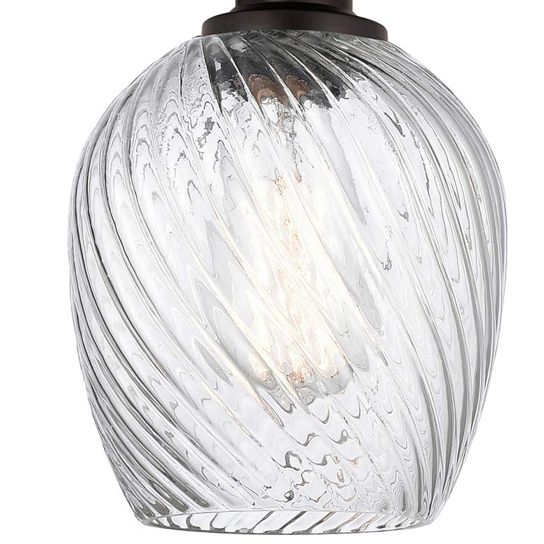 Image 2 Edison Salina 5" Oil Rubbed Bronze Sconce w/ Clear Spiral Fluted Shade more views