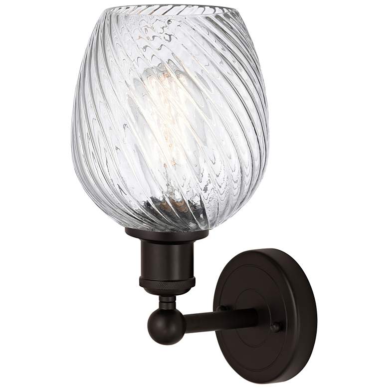 Image 3 Edison Salina 5" Oil Rubbed Bronze Sconce w/ Clear Spiral Fluted Shade more views