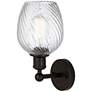 3_Edison Salina 5" Oil Rubbed Bronze Sconce w/ Clear Spiral Fluted Shade more views