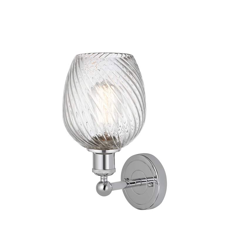 Image 2 Edison Salina 5" Polished Chrome Sconce w/ Clear Spiral Fluted Shade more views
