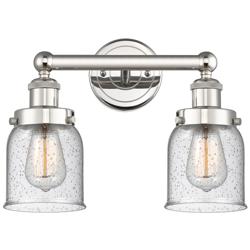 Edison Small Bell 15.5&quot;W 2 Light Polished Nickel Bath Light w/ Seedy S