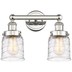 Edison Small Bell 15.5&quot;W 2 Light Polished Nickel Bath Light w/ Swirl S