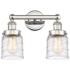Edison Small Bell 15.5"W 2 Light Polished Nickel Bath Light w/ Swirl S
