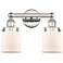 Edison Small Bell 15.5"W 2 Light Polished Nickel Bath Light w/ White S