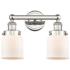 Edison Small Bell 15.5"W 2 Light Polished Nickel Bath Light w/ White S