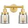 Edison Small Bell 15.5"W 2 Light Satin Gold Bath Light With Mercury Sh