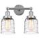 Edison Small Bell 16" 2-Light Chrome Bath Light w/ Deco Swirl Shade