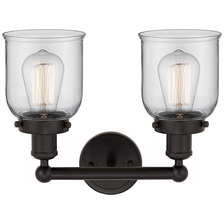 Image 2 Edison Small Bell 16" 2-Light Oil Rubbed Bronze Bath Light w/ Clear Sh more views