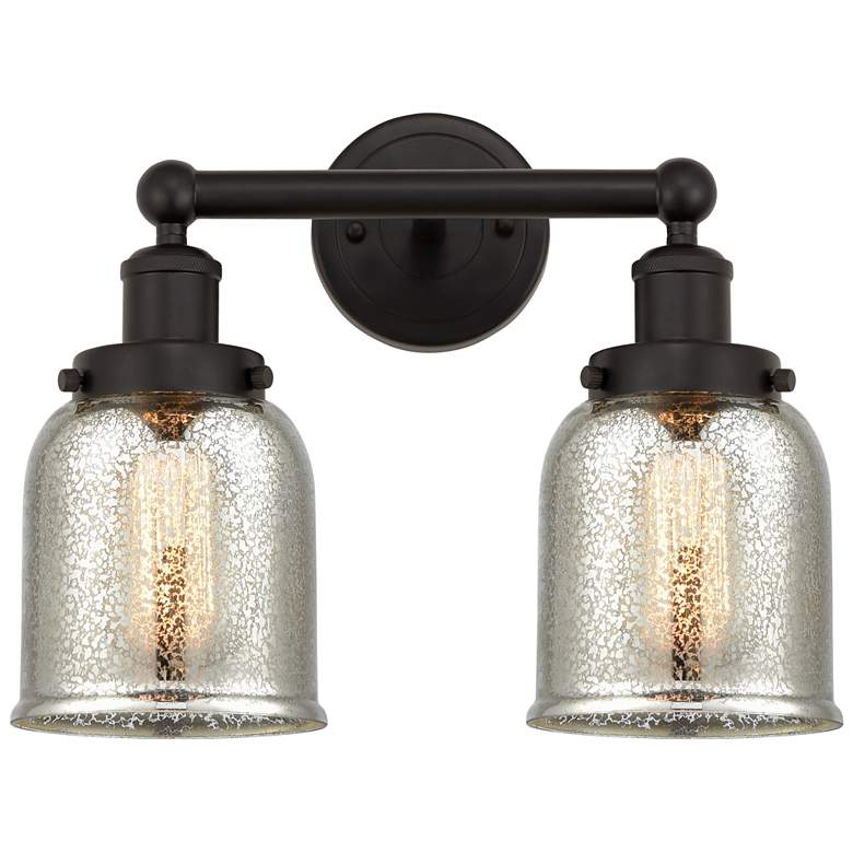 Image 1 Edison Small Bell 16" 2-Light Oil Rubbed Bronze Bath Light w/ Mercury