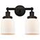 Edison Small Bell 16" 2-Light Oil Rubbed Bronze Bath Light w/ White Sh