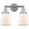 Edison Small Bell 16" 2-Light Polished Chrome Bath Light w/ White Shad