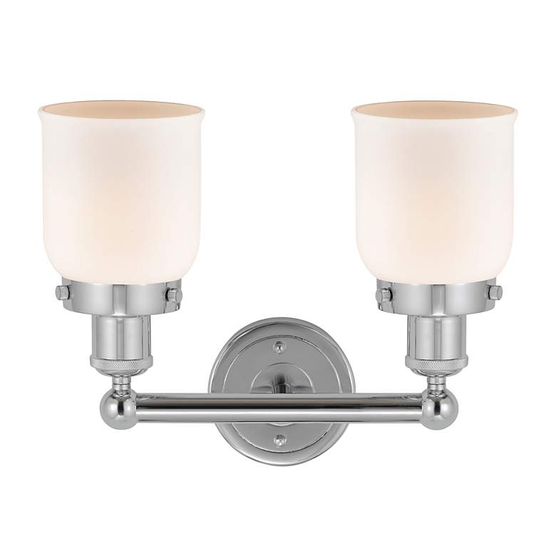 Image 2 Edison Small Bell 16" 2-Light Polished Chrome Bath Light w/ White Shad more views