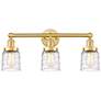 Edison Small Bell 24.5"W 3 Light Satin Gold Bath Light w/ Deco Swirl S