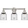 Edison Small Bell 25" 3-Light Brushed Nickel Bath Light w/ Clear Shade