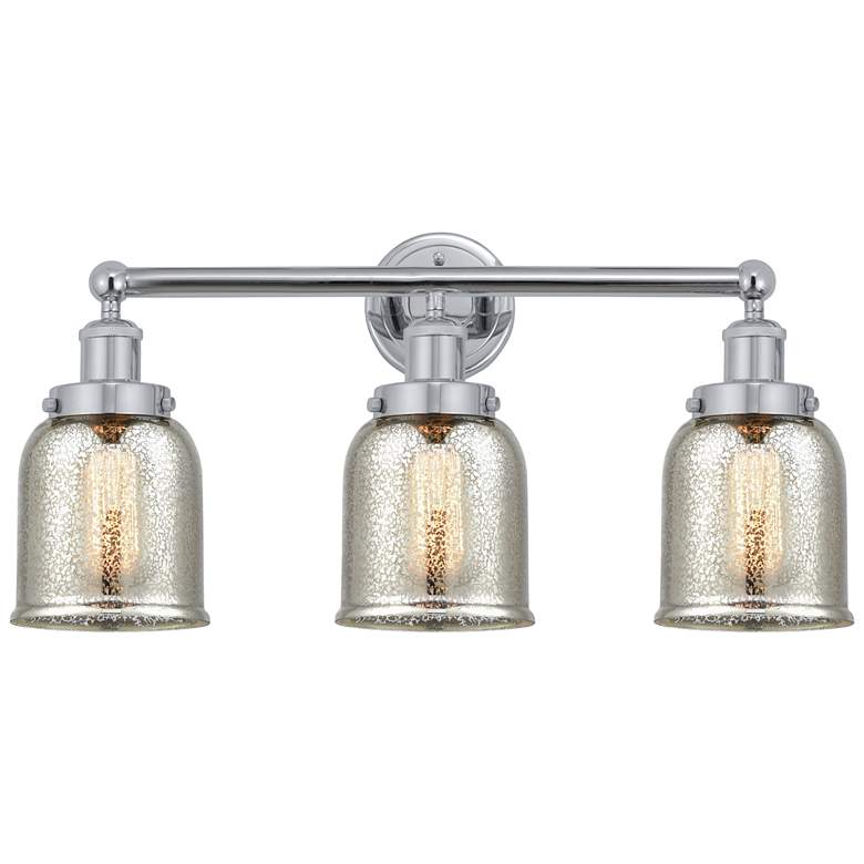Image 1 Edison Small Bell 25" 3-Light Polished Chrome Bath Light w/ Mercury Sh