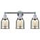 Edison Small Bell 25" 3-Light Polished Chrome Bath Light w/ Mercury Sh