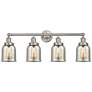 Edison Small Bell 34" 4-Light Brushed Nickel Bath Light w/ Mercury Sha