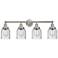 Edison Small Bell 34" 4-Light Brushed Nickel Bath Light w/ Seedy Shade