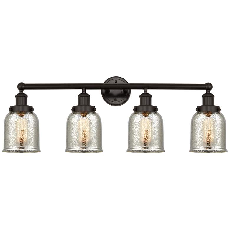 Image 1 Edison Small Bell 34" 4-Light Oil Rubbed Bronze Bath Light w/ Mercury
