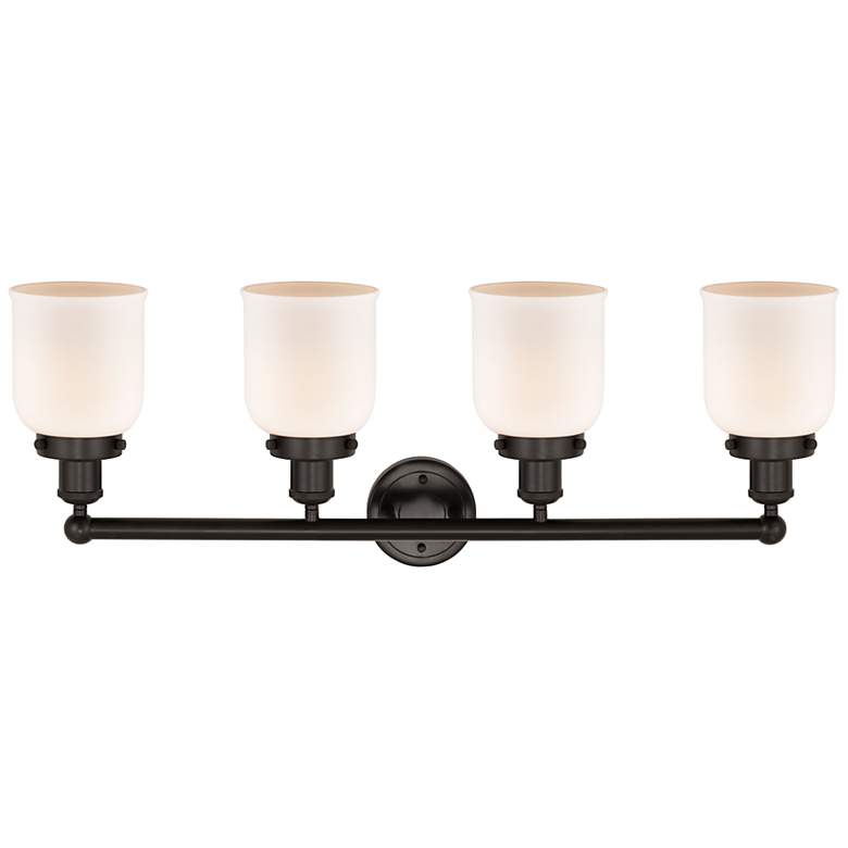 Image 2 Edison Small Bell 34" 4-Light Oil Rubbed Bronze Bath Light w/ White Sh more views