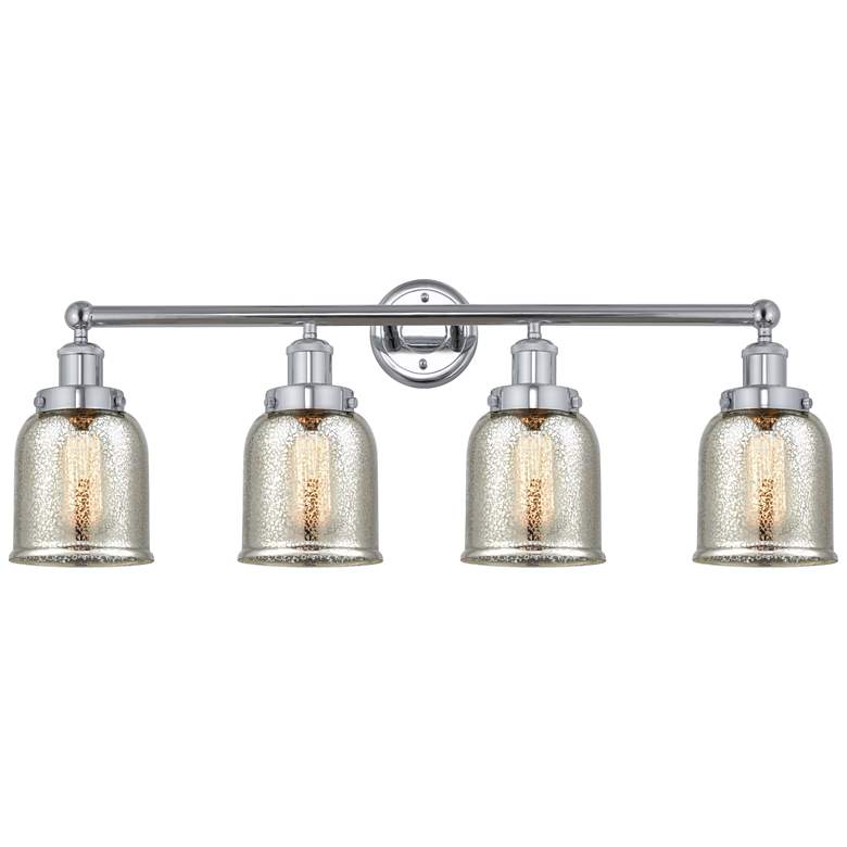 Image 1 Edison Small Bell 34" 4-Light Polished Chrome Bath Light w/ Mercury Sh