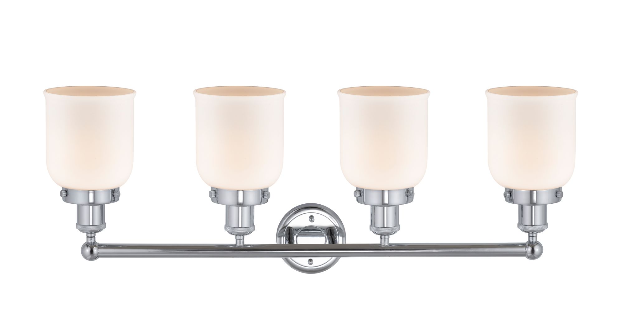 Image 2 Edison Small Bell 34" 4-Light Polished Chrome Bath Light w/ White Shad more views