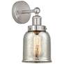 Edison Small Bell 7" Brushed Satin Nickel Sconce w/ Mercury Shade