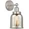 Edison Small Bell 7" Brushed Satin Nickel Sconce w/ Mercury Shade