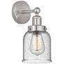 Edison Small Bell 7" Brushed Satin Nickel Sconce w/ Smoked Shade