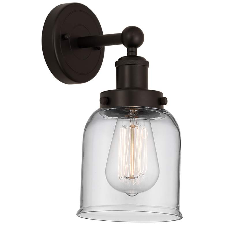 Image 1 Edison Small Bell 7" Oil Rubbed Bronze Sconce w/ Clear Shade