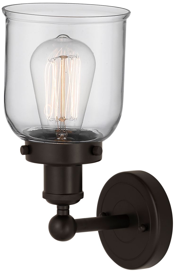 Image 3 Edison Small Bell 7" Oil Rubbed Bronze Sconce w/ Clear Shade more views