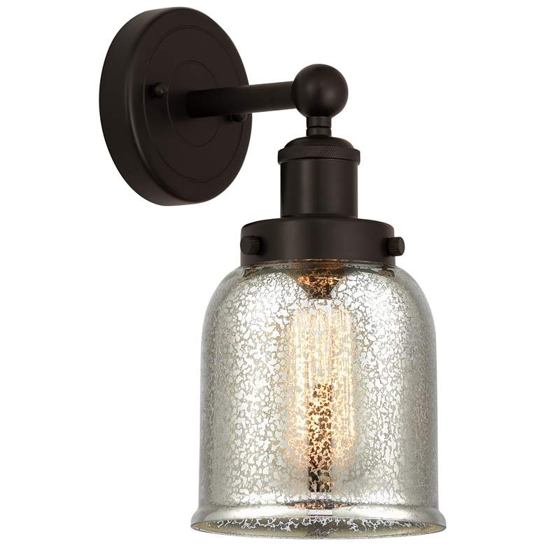 Image 1 Edison Small Bell 7" Oil Rubbed Bronze Sconce w/ Mercury Shade
