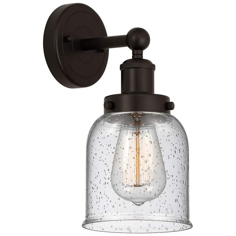 Image 1 Edison Small Bell 7" Oil Rubbed Bronze Sconce w/ Smoked Shade