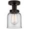 Edison Small Bell 7" Oil Rubbed Bronze Semi Flush Mount w/ Clear Shade