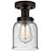 Edison Small Bell 7" Oil Rubbed Bronze Semi Flush Mount w/ Seedy Shade