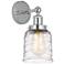 Edison Small Bell 7" Polished Chrome Sconce w/ Deco Swirl Shade