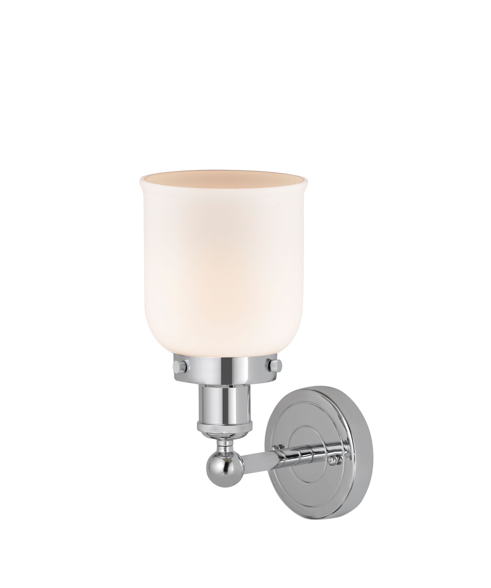 Image 2 Edison Small Bell 7" Polished Chrome Sconce w/ Matte White Shade more views