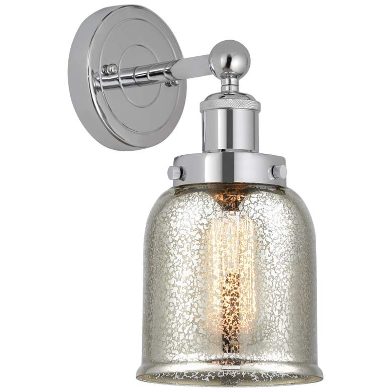 Image 1 Edison Small Bell 7" Polished Chrome Sconce w/ Mercury Shade