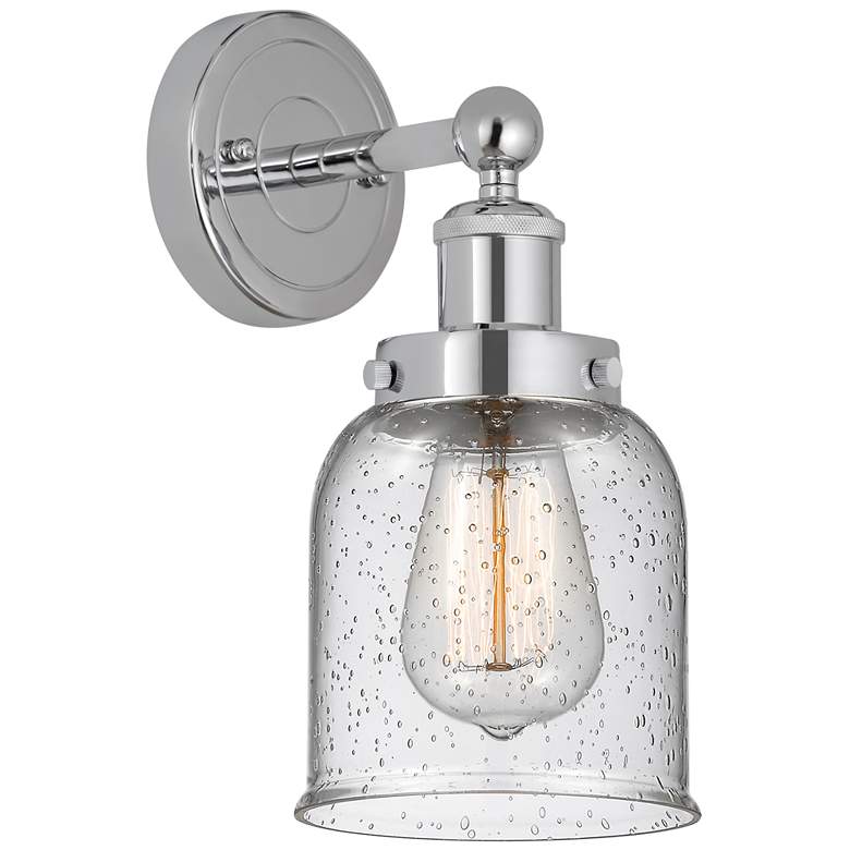 Image 1 Edison Small Bell 7" Polished Chrome Sconce w/ Smoked Shade