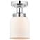 Edison Small Bell 7" Polished Chrome Semi Flush Mount w/ Matte White S