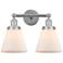 Edison Small Cone 16" 2-Light Polished Chrome Bath Light w/ White Shad