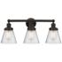 Edison Small Cone 25" 3-Light Oil Rubbed Bronze Bath Light w/ Mercury