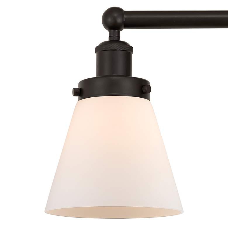 Image 2 Edison Small Cone 25" 3-Light Oil Rubbed Bronze Bath Light w/ White Sh more views