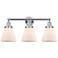 Edison Small Cone 25" 3-Light Polished Chrome Bath Light w/ White Shad