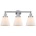 Edison Small Cone 25" 3-Light Polished Chrome Bath Light w/ White Shad