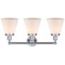 2_Edison Small Cone 25" 3-Light Polished Chrome Bath Light w/ White Shad more views