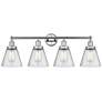 Edison Small Cone 34" 4-Light Polished Chrome Bath Light w/ Mercury Sh