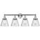 Edison Small Cone 34" 4-Light Polished Chrome Bath Light w/ Mercury Sh