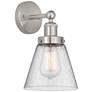 Edison Small Cone 7" Brushed Satin Nickel Sconce w/ Mercury Shade