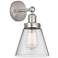 Edison Small Cone 7" Brushed Satin Nickel Sconce w/ Mercury Shade